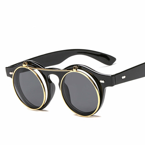 Women Brand Designer Retro Round Steampunk Sunglasses