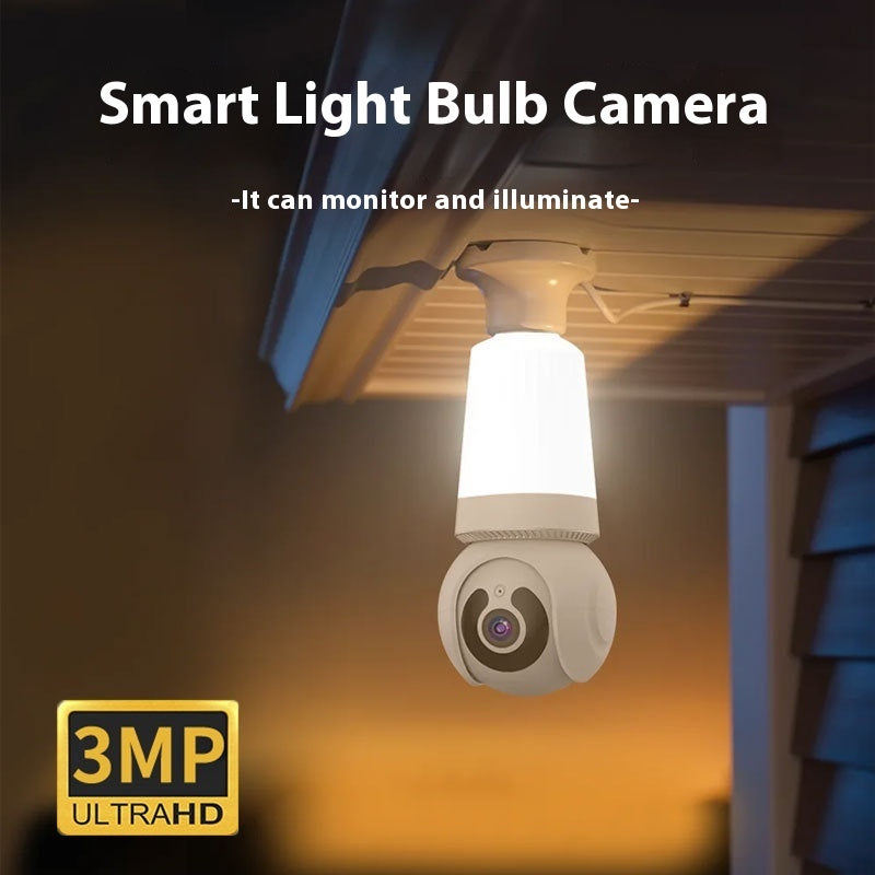 Smart WiFi Bulb Camera | 360° Surveillance with Built-In Light