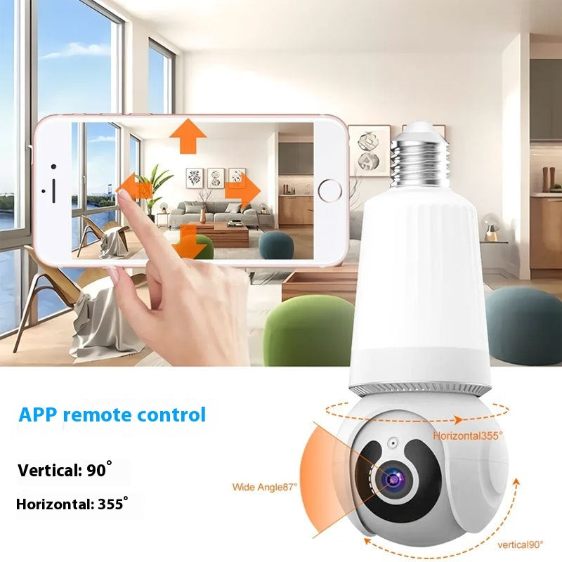 Smart WiFi Bulb Camera | 360° Surveillance with Built-In Light