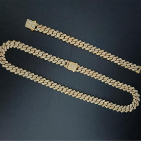 Diamond-Shaped Full Diamond Cuban Link Chain Necklace – Luxury Fashion Necklace for Men and Women